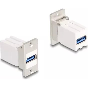 DeLOCK panel mount keystone modul spojka USB 5 Gbps Type-A samica na Type-A samicu