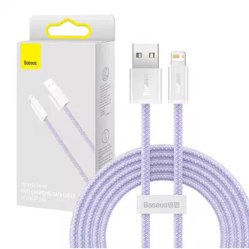 Kábel Baseus Dynamic USB na Lightning, 2,4 A, 2 m (fialová)