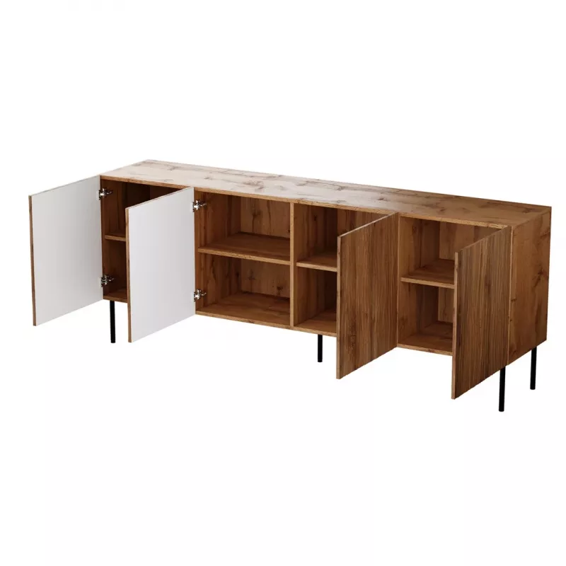 JUNGLE komoda 190x40.5x74.5 wotan dub + čierne nohy