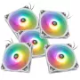 120mm PWM skriňový ventilátor pack BitsPower Notos RGB — biely, balenie 5 ks (BPTA-FX1812NTWH-5)