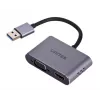 UNITEK V1304A videokábel adaptér 0,15 m USB Type-A HDMI + VGA (D-Sub) sivý
