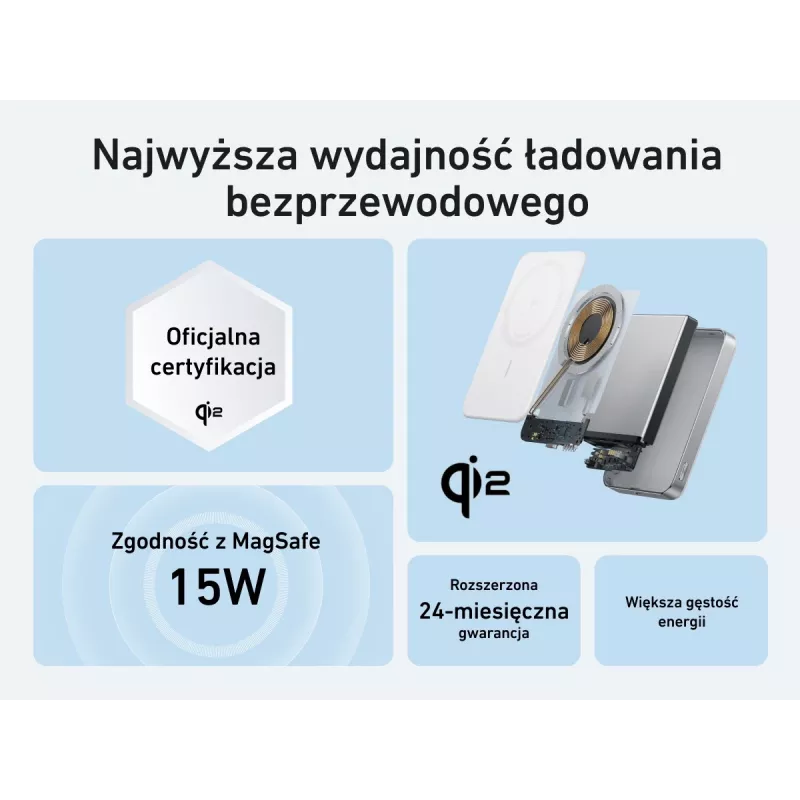 Anker MagGo Power Bank 10K magnetická bezdrôtová biela, biela