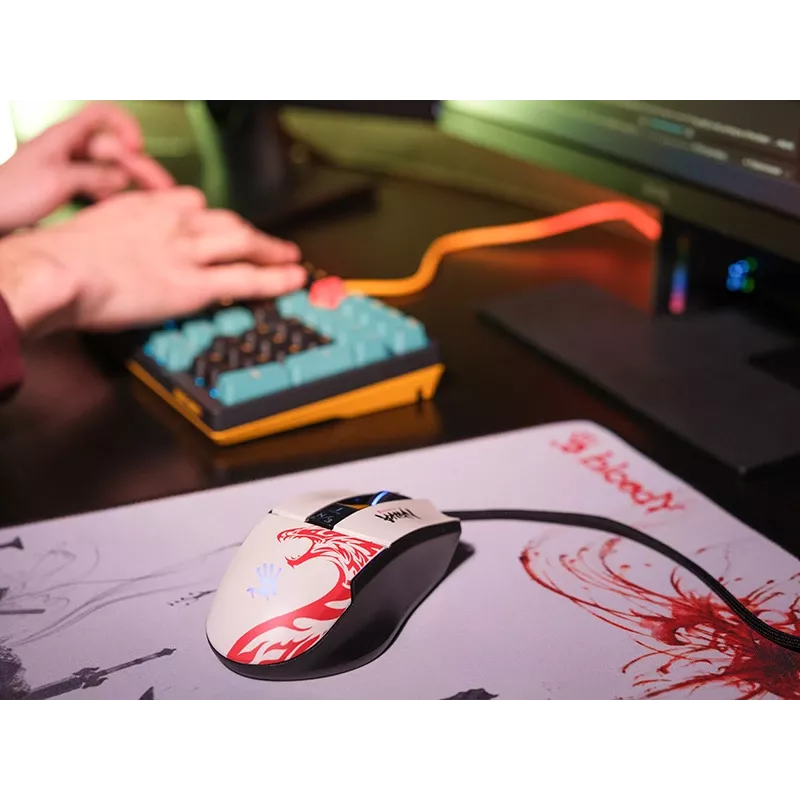 Káblová herná myš A4Tech Bloody L65 MAX RGB 16000 DPI ergonomická pre pravákov