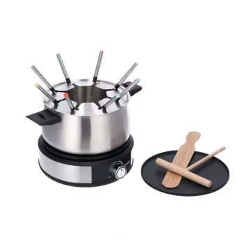Severin FO 2471 kombinácia na fondue a palacinky, čierna/nehrdzavejúca oceľ