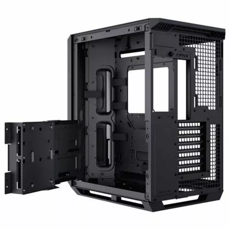 APNX V1-W-BK-v1 Midi-Tower čierna, drevo