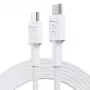 Kábel USB-C na USB-C Green Cell KABGC29W 2 m, USB 3.2 Gen 1, 60 W PD, pletené TPE, biely