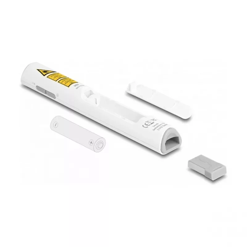 DeLOCK USB laserový prezentér biely bezdrôtový USB RF Nano prijímač