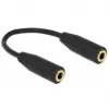 DeLOCK - audio inverzný adaptér - 4-pólový mini konektor samec na 4-pólový mini konektor samec - 13cm - čierny (65896)