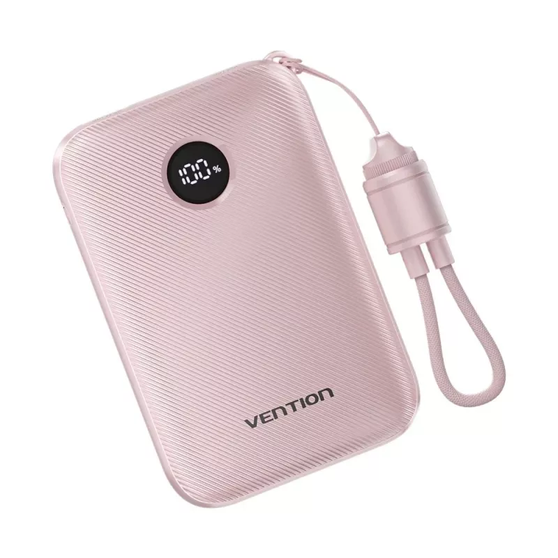Powerbank Vention FKAP0-C 10000 mAh, 2× USB-C + 1× USB-A, 22,5 W, ružová