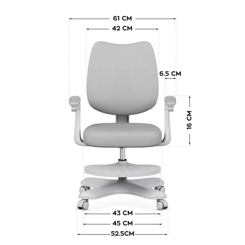 Kancelárska otočná stolička mark adler Junior 4.6 sivá — kompaktná ergonomická pracovná stolička