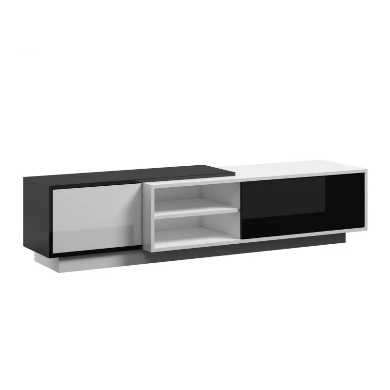 Cama TV skrinka SIGMA1 180 biela/čierna lesklá