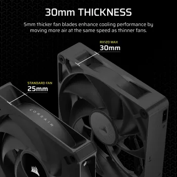 Ventilátor Corsair iCUE LINK RX120 MAX 12 cm Čierna, 3 kusy, 400–2000 ot/min