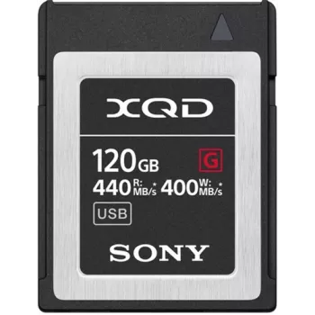 Sony QD-G120F 120 GB Hi-Speed XQD pamäťová karta, 120 GB, XQD, 440 MB/s, 400 MB/s, vodoodolná, teplotne odolná, čierna