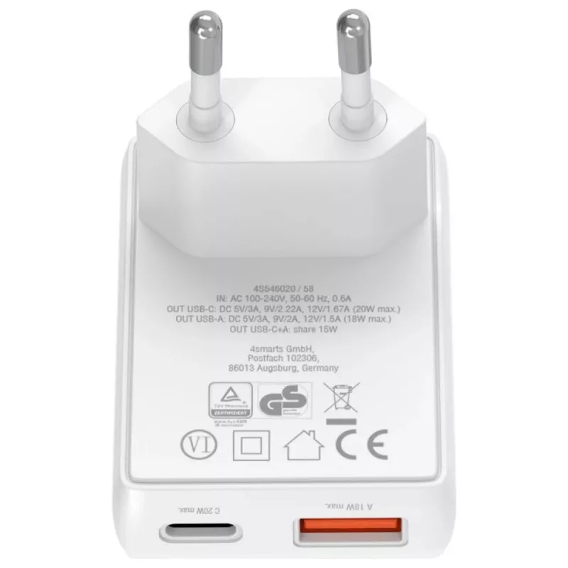 Indoor nabíjačka 4smarts 546020 univerzálna biela AC rýchlonabíjanie