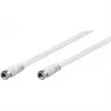 Wentronic Goobay SAT spojovací kábel, biely, 5 m – F konektor samec na F konektor samec (11725)