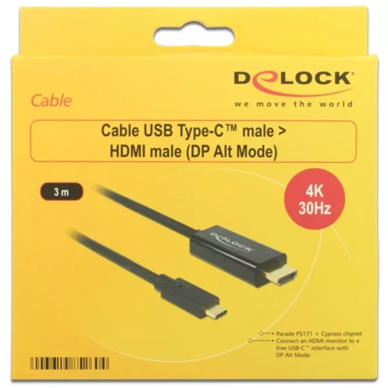 Videokábel adaptér DeLOCK 85260 USB Type-C HDMI 3 m čierny