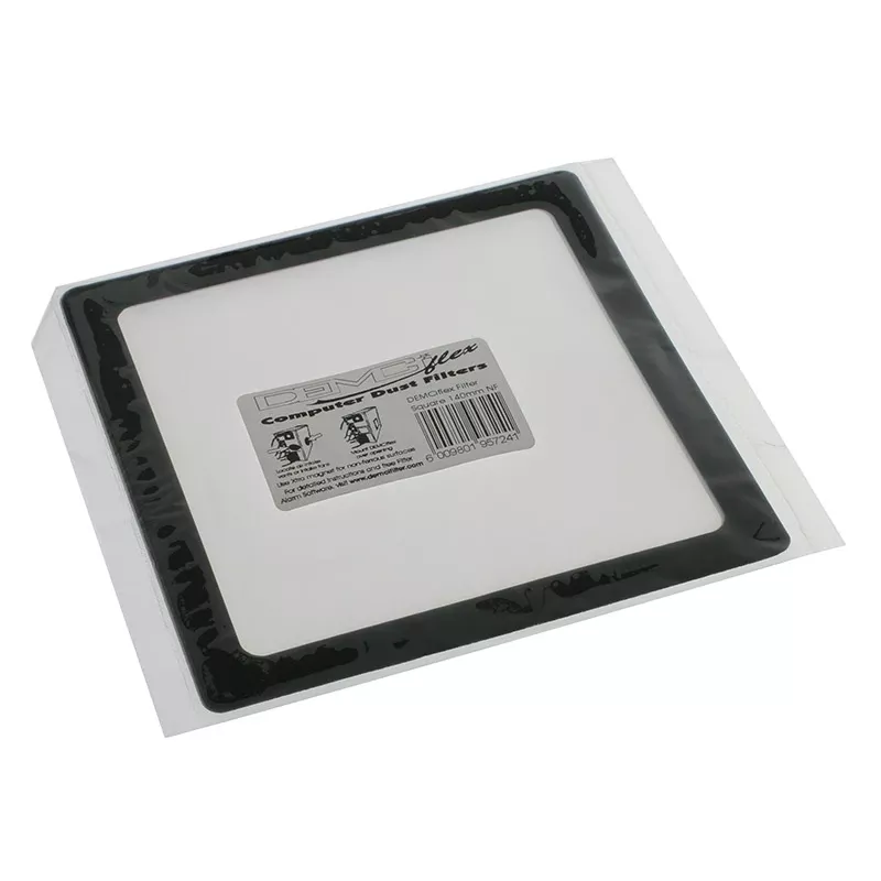DEMCiflex protiprachový filter 140 mm, štvorcový – čierny/čierny