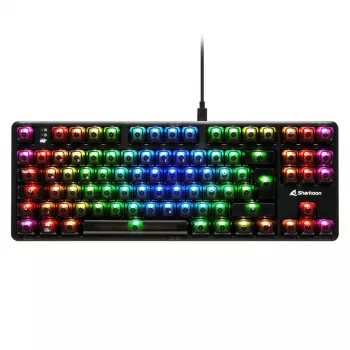 Mechanická herná klávesnica Sharkoon Crystal Shark čierna DE s RGB podsvietením