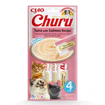INABA Churu tuniak s lososom - maškrty pre mačky - 4x14 g