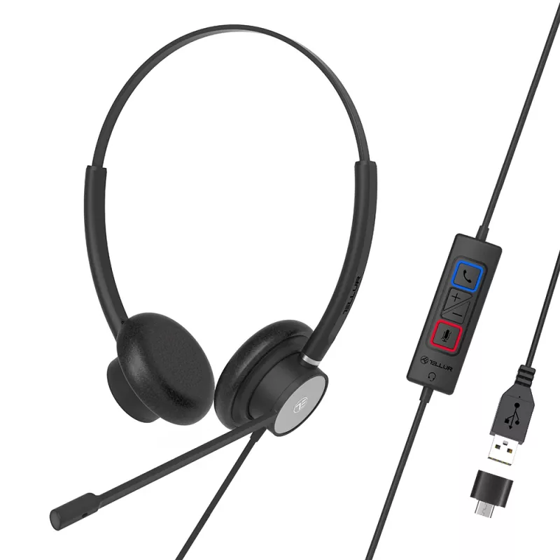 Tellur Voice 320 káblový headset binaurálny čierny