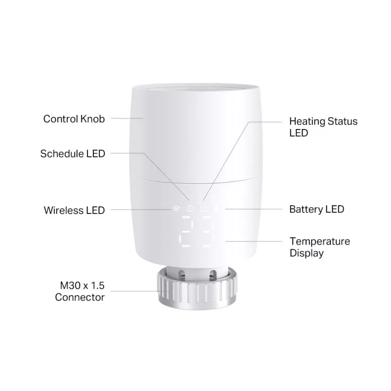 TP-Link Kasa KE100 inteligentný termostatický ventil radiátora