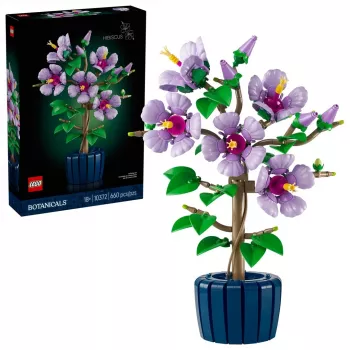 LEGO Botanical stavebnica Hibiscus Flower 10372 – 660 dielov, výstavný model, 250×360×130 mm