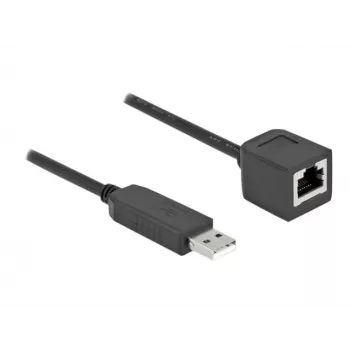 Sériový spojovací kábel DeLOCK 64163 USB 2.0 Type-A na RS-232 RJ45 50 cm čierny