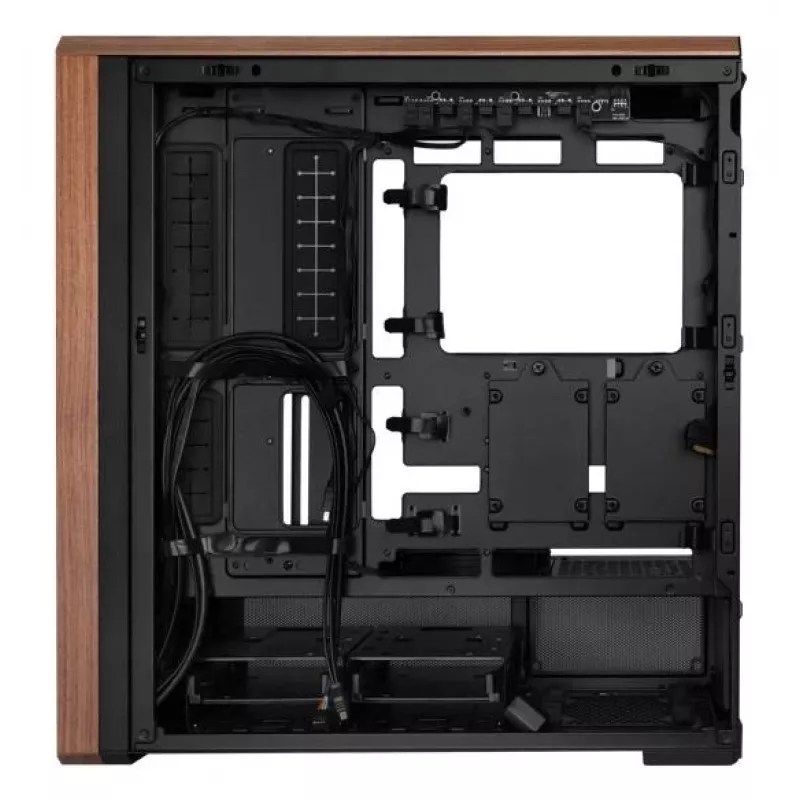 PC skriňa Lian Li Lancool LAN217X Midi Tower čierna, drevo