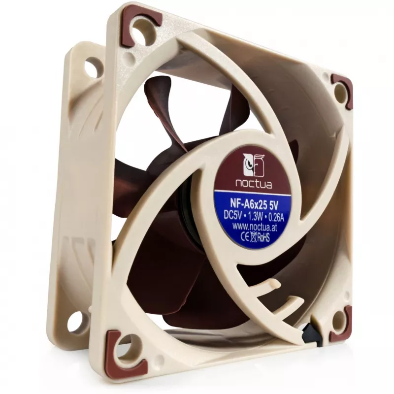 Ventilátor do počítačovej skrine Noctua NF-A6x25 5V — 60 mm, 3000 ot/min, 29,2 m³/h, biely