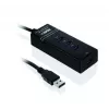 USB 3.2 Gen 1 Type-A 4-port hub IBOX IUH3FB, 5000 Mbit/s, čierny, 0,5 m kábel