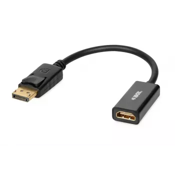 Káblový adaptér DisplayPort na HDMI IBOX iadp4k — DisplayPort (konektor samec) na HDMI (konektor samica), rovný konektor, podpora 4K, strieborná