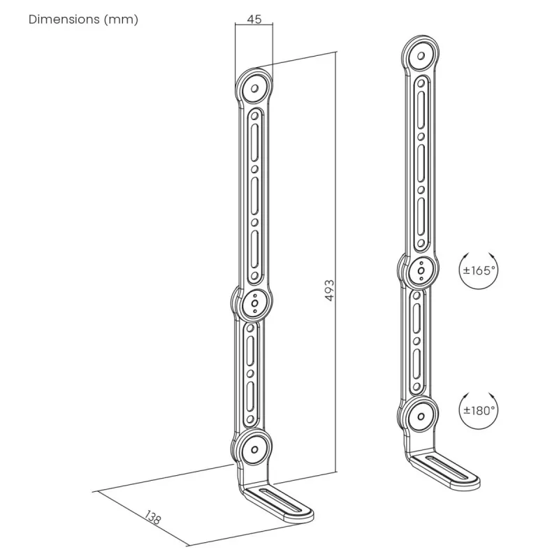 Maclean univerzálny VESA držiak pre soundbar, max. 15 kg, MC-334