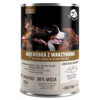 Mokré krmivo pre psy PetRepublic PET REPUBLIC Adult Medium & Large pečeň so zeleninou 1250 g