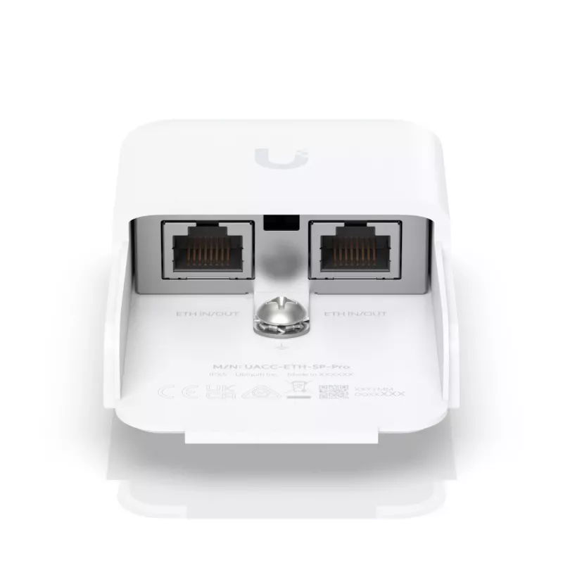 Ethernetová prepäťová ochrana UBIQUITI UACC-ETH-SP-Pro — 10 Gbit/s, 600 V, polykarbonát, biela