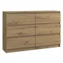 Top e shop M6 120 ARTISAN komoda, dubový vzhľad, 6 zásuviek, 1200×300×770 mm