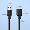 Ugreen predlžovací kábel adaptér USB 3.0 (konektor samica) na USB 3.0 (konektor samec) 2 m (čierny)