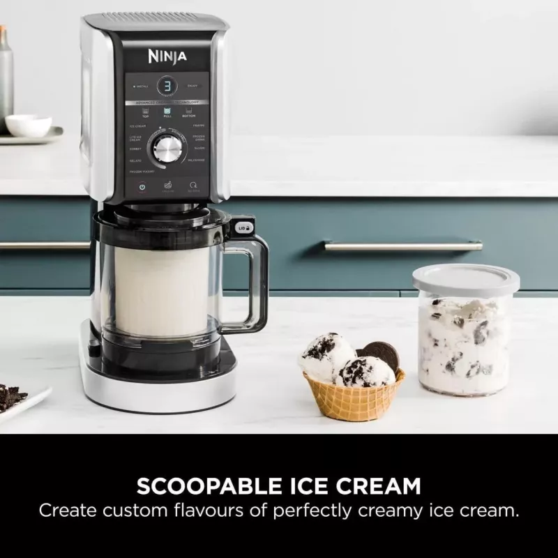 Ninja Creami Deluxe NC502CH, stroj na zmrzlinu a mrazené dezerty, čierna