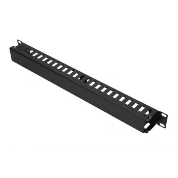 Panel na správu káblov Extralink Cable MANAGER WITH METAL COVER čierny kov 48,3 cm