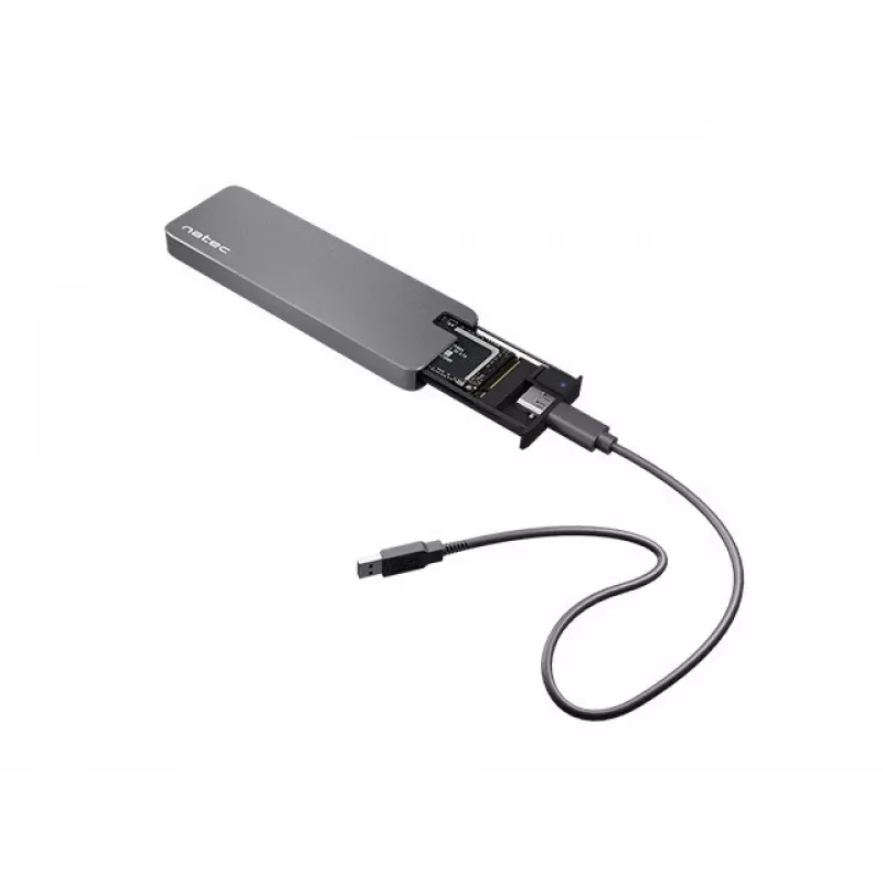 Natec Rhino NKZ-1953 puzdro na SSD M.2 NVMe, USB-C 3.2 Gen 2 10 Gbps, M.2 2230/2242/2260/2280, až 2 TB, hliník