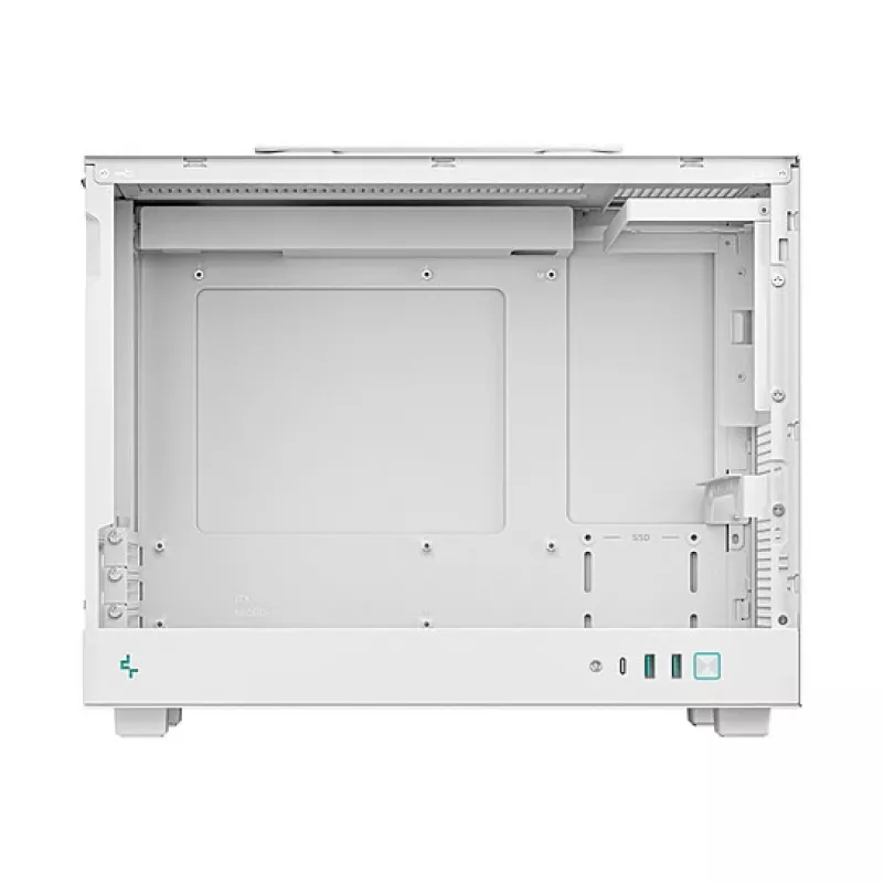 Počítačová skriňa DeepCool CH160 PLUS WH Small Form Factor biela, microATX, tvrdené sklo, USB-C