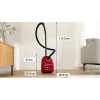 Vysávač Bosch BGB 41RD3H — 600 W, 4 l vrecko, HEPA filter, 11 m akčný rádius, teleskopická trubica, červený