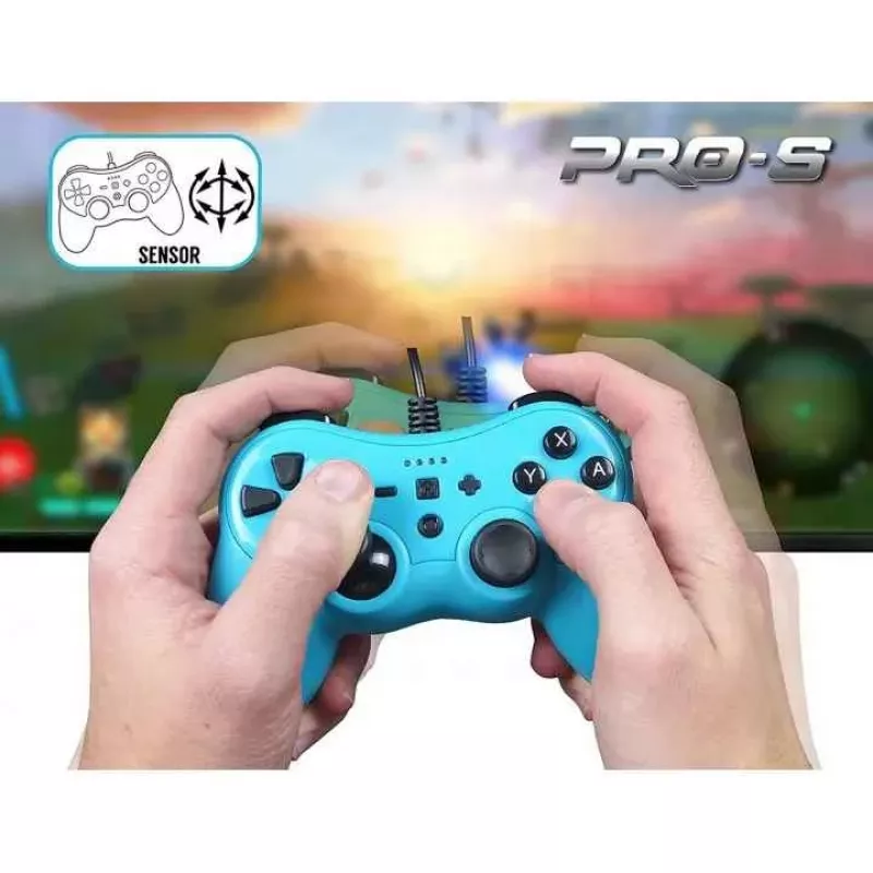 Káblový ovládač SUBSONIC SA5488-1 Neon Blue — pre Nintendo Switch, káblové pripojenie