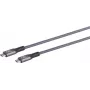 USB kábel S/CONN 13-68020 USB4 Gen 3x2 1 m USB-C sivý