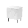 Nočný stolík Cama Meble JUNGLE 53,5×40,5×44 cm biely matný, MDF a drevotrieska, čierne nohy, sada 2 ks