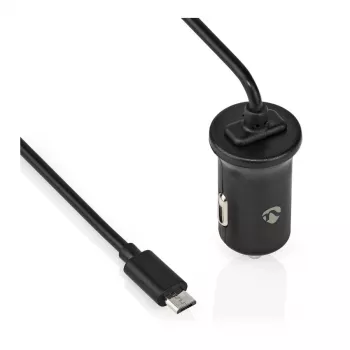 Nedis auto nabíjačka 12 W 1x 2,4 A - počet výstupov: 1, Micro USB (pevný) kábel, jednosmerný výstup