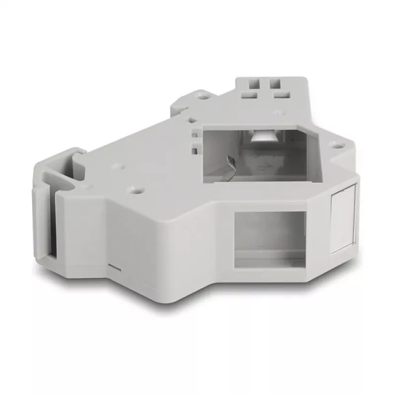 DeLOCK 67043 Držiak Keystone na DIN lištu s uzemnením, sivý