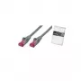 Sieťový kábel ShiverPeaks BS75711-A 1m Cat6a S/FTP sivý