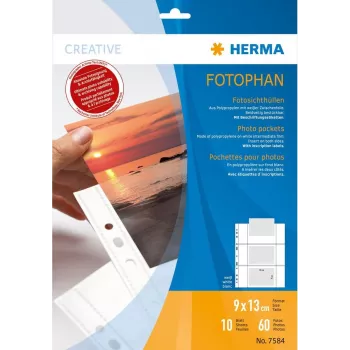 HERMA Fotophan fotografické vrecká 9x13 cm na šírku biele 10 ks