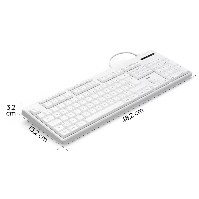 Drôtová klávesnica Hama CK-200 USB biela