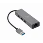 Gembird A-AMU3-LAN-01 adaptér USB-A na Gigabit LAN s 3-portovým USB 3.0 hubom, čierny